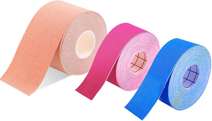 Kinesiology Tape Uncut Bulk Rolls Physical Therapeutic Tape for Sports/Athletic/Therepy 3-Pack 2 Inch x 16.4 Feet/ 1Inch x 16.4 Feet