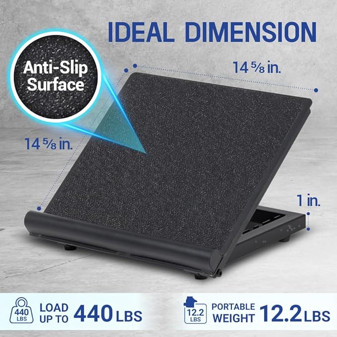 Yes4All Professional Incline Board, Slant Board Calf Stretching, Squat Wedge and Anti-Slip Surface, Portable Side Handle
