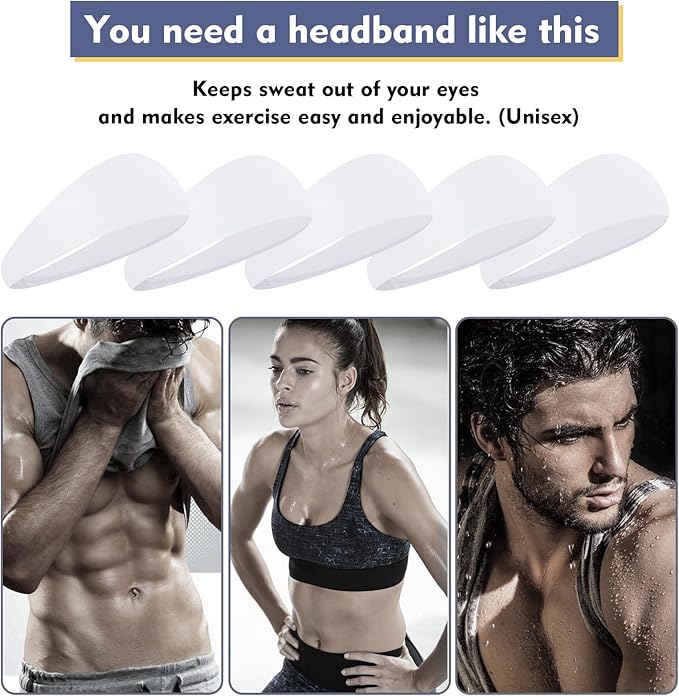 Sports Headbands for Men,Mens Running Headband Moisture Wicking Workout Headband,Running,Cycling,Basketball,Yoga,Football,Unisex