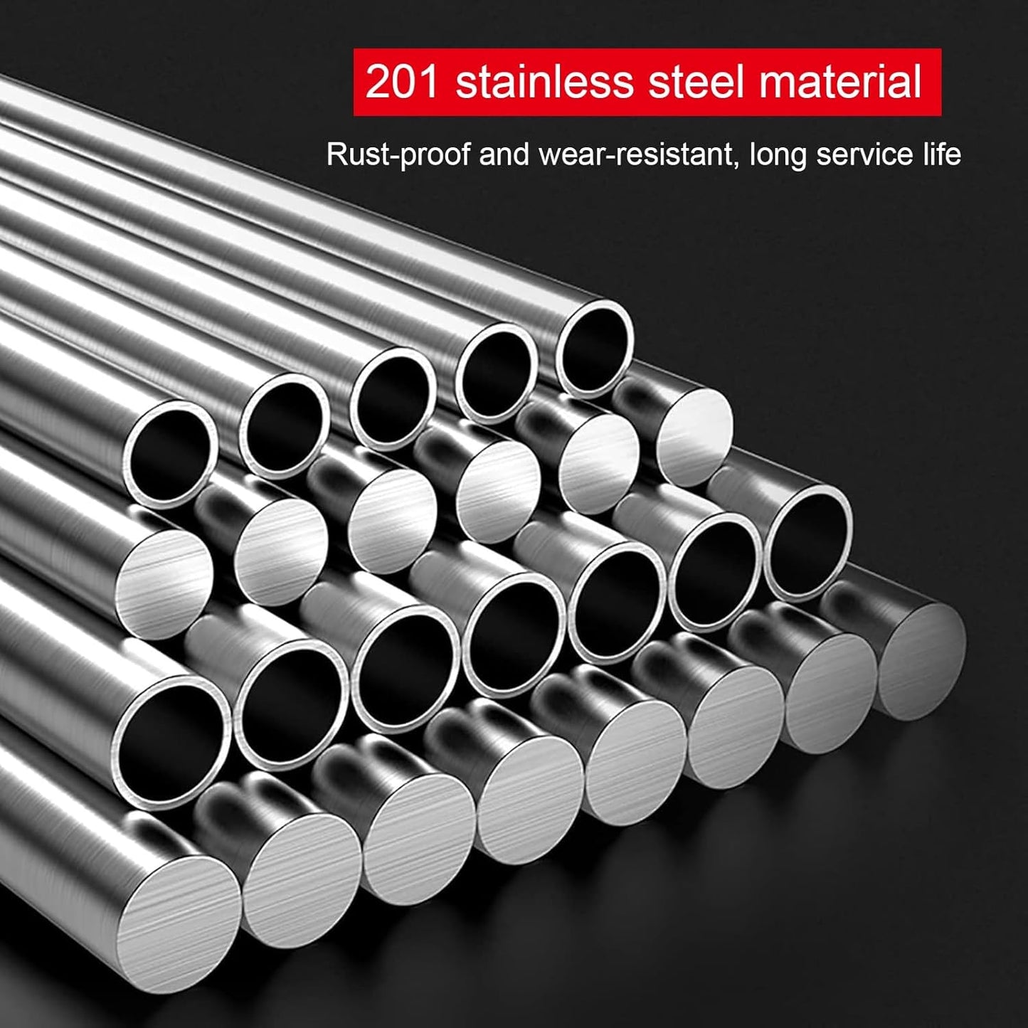 Stainless Steel Parking Bollards for Driveway, Industrial Safety Bollards Reflective Channelizer Post, Parking Barrier, Sturdy and Durable, Easy to Install, for Crowd Control(Silver (1pcs),8.9*100cm/3