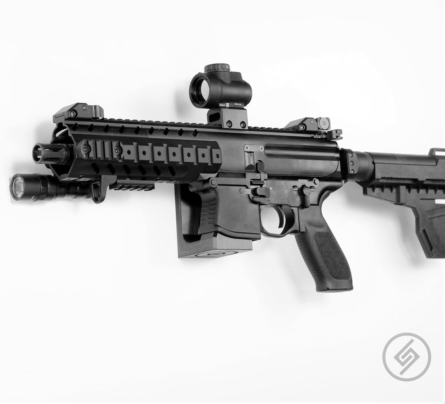 Spartan Mounts for SIG MPX 9mm | (Does NOT FIT AR) Rifle Wall Display Storage Organization System | Low Profile Design | Features Locking System | Gun Safe Wall Room Solution