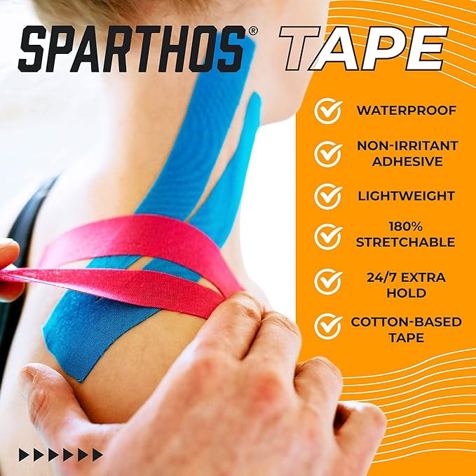 Sparthos Kinesiology Tape - Bulk Large Jumbo - Free Kinesio Taping Guide! - Support for Pro Athletic Sports and Recovery - Kinetic Extreme Medical Med Strips - Uncut 115 ft Roll (Wild Pink)