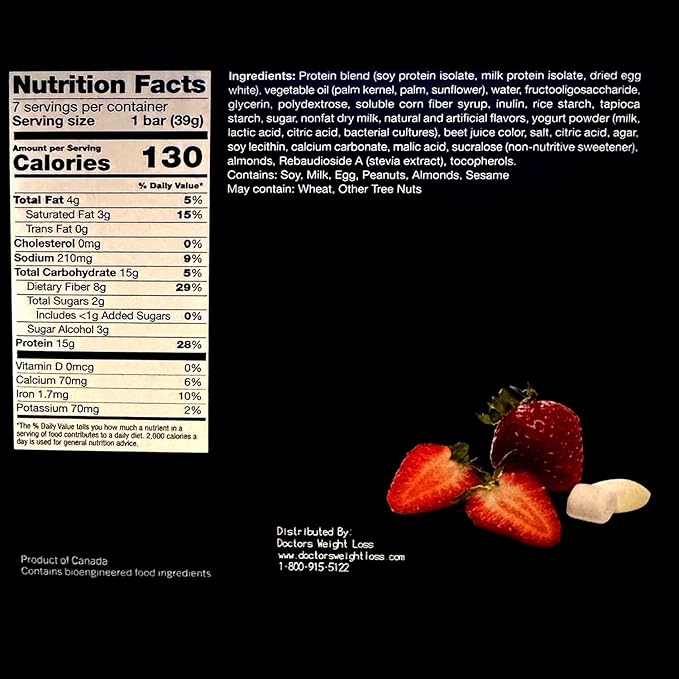 ProtiWise – Berry Fluffy High Protein 15g Bar | 7/Box | Weight Loss, Diet, Keto Friendly, Hunger Control, Meal Replacement | Gluten Free, Low Fat, Low Sugar