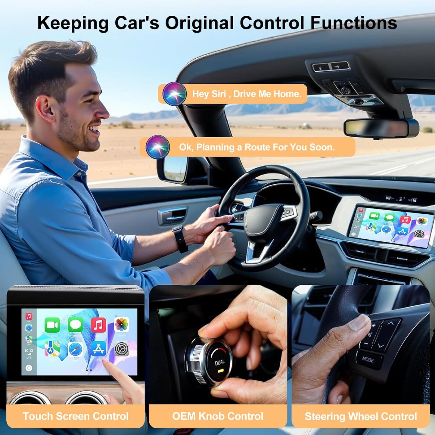 XHU Wireless CarPlay Adapter for Apple CarPlay Wireless Adapter 2025 Upgraded Convert Factory Wired CarPlay to Wireless CarPlay Box, Plug and Play Suit for iOS 10+ and Cars from 2016