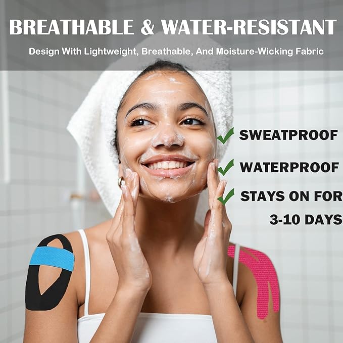 Kinesiology Tape (2 inchX16.4ft Per Roll) Waterproof Latex Free Athletic Tape for Knee, Joint, Muscle Protect - Elastic Therapeutic Sports Tape -Improve Blood Circulation, Swelling (Cat)