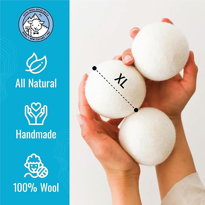 Smart Sheep Wool Dryer Balls - 6-Pack - XL Premium Natural Fabric Softener Award-Winning - Wool Balls Replaces Dryer Sheets - Wool Balls for Dryer - Laundry Balls for Dryer (Playful Pups)