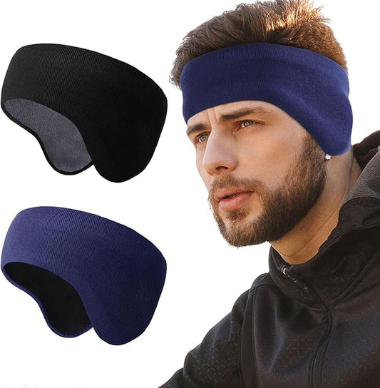 WTACTFUL Winter Double-Layer Fleece Ear Warmers Muffs Headband Ear Covers for Men Women Ski Running Cycling Hiking