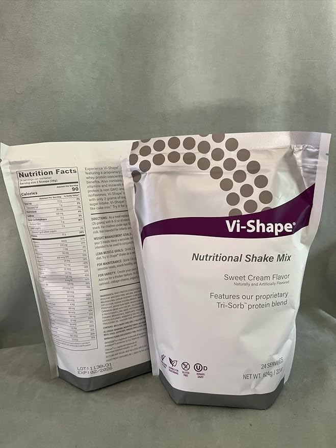 Vi Shape Original Nutritional Shake Mix Sweet Cream Flavor | 22oz (3 Bags, 72 Servings)