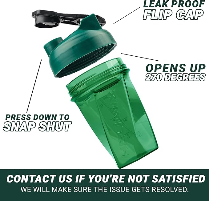 HELIMIX 1.5 Vortex Blender Shaker Bottle Holds upto 28oz | No Blending Ball or Whisk | USA Made | Portable Pre Workout Whey Protein Drink Shaker Cup | Mixes Cocktails Smoothies Shakes | Top Rack Safe