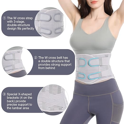 Breathable Back Brace for Lower Back Pain - Back Support Belt for Women, Relieve Lower Back Pain, Improve Posture with Comfort Back Pain Relief