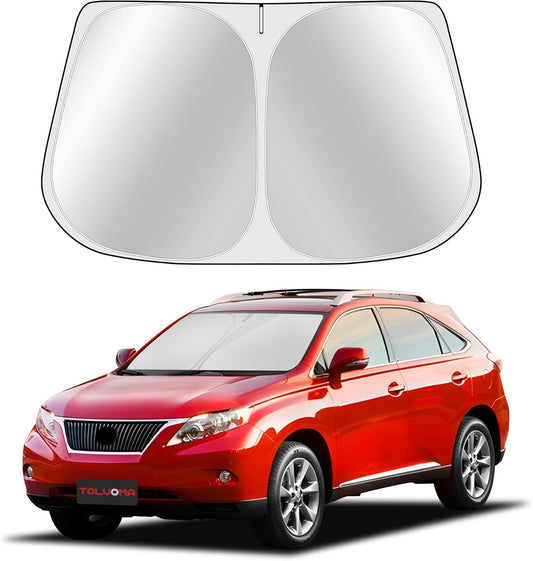 Custom Fit Windshield Sun Shade for Le-xus RX 2010-2015 - Full Coverage, 210T Reflective Fabric, Double-Layer Design - Blocks 99% UV Rays, Keeps Car Cool, Easy to Install and Store