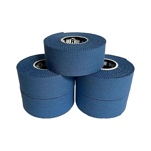 Ringside 1" Athletic Trainers Tape, Cotton Kinesiology Tape for Combat Sports, Adhesive, 30 Foot Rolls, Blue, 5 Pack