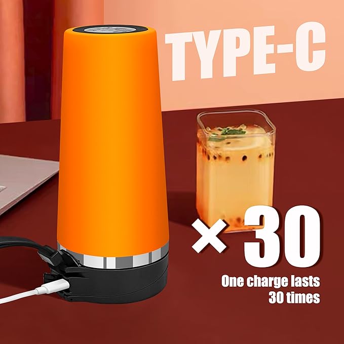 Wamife Portable Blender 16 oz personal blender-for Portable Blender for Shakes and Smoothies,USB-C Rechargeable,Durable Stainless Steel Blades for Powerful Blending Performance,for office gym-Orange