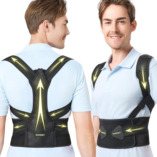 Posture Corrector for Back Support: Relief Shoulder Lumbar Upper Lower Pain for Hunchback Scoliosis - Adjustable Back Brace for Women & Men (Small/M)