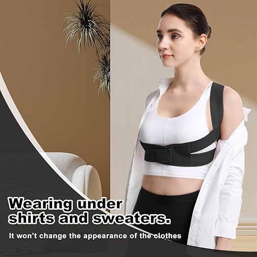 Posture Corrector for Women and Man - Posture Trainer for Neck Hump & Scoliosis Correction | Adjustable, Comfortable, and Pain-Relieving | Ideal for Desk Workers & Long-Term Wear(Small）