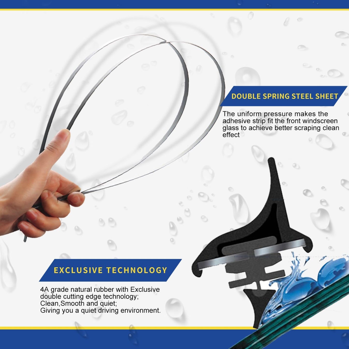 3 Wipers Factory Replacement For 2008-2018 Jeep Wrangler JK 2007 2008 2009 2010-2017 Jeep Wrangler Original Equipment Windshield Wiper Blades Set 15"+15"+13" (Set of 3) U/J HOOK