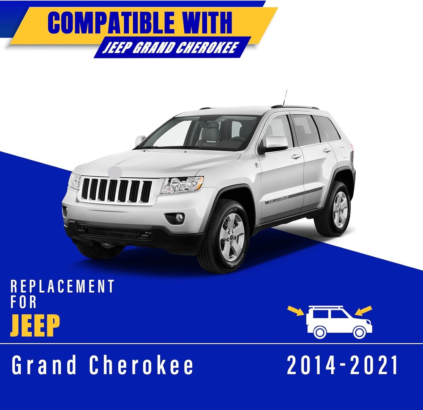 3 wipers Replacement for 2014-2021 Jeep Grand Cherokee, Windshield Wiper Blades Original Equipment Replacement - 22"/21"/11" (Set of 3) U/J HOOK