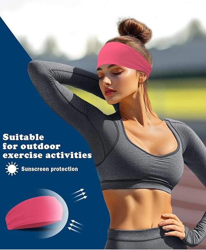 Headband for Men & Women, Sweat Wicking Sports Sweatband Headbands, Workout Running Training Yoga Basketball Hairband