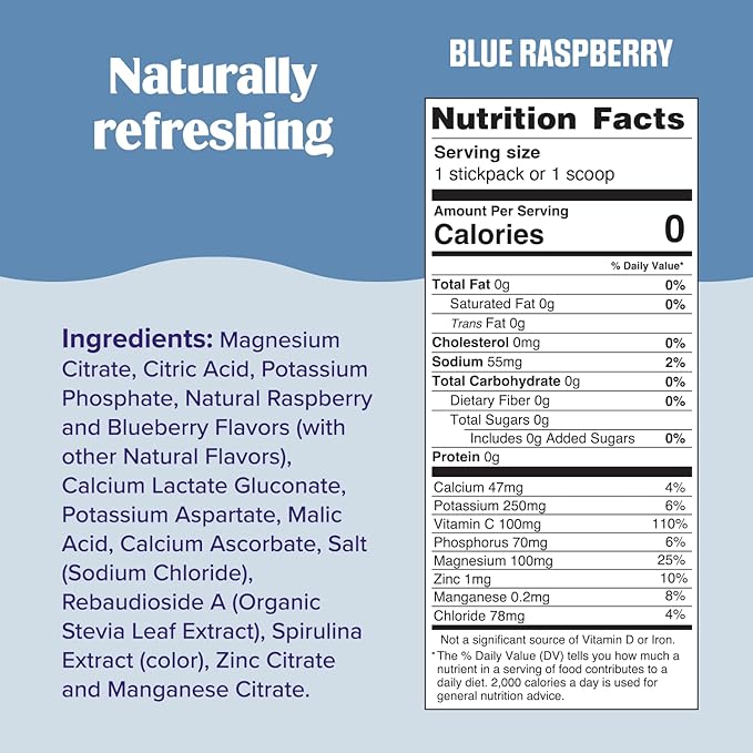 Ultima Replenisher Daily Electrolyte Powder Drink Mix – Sugar Free – Blue Raspberry, 90 Servings – Hydration Powder with 6 Electrolytes and Minerals – Keto Friendly, Vegan, Non-GMO