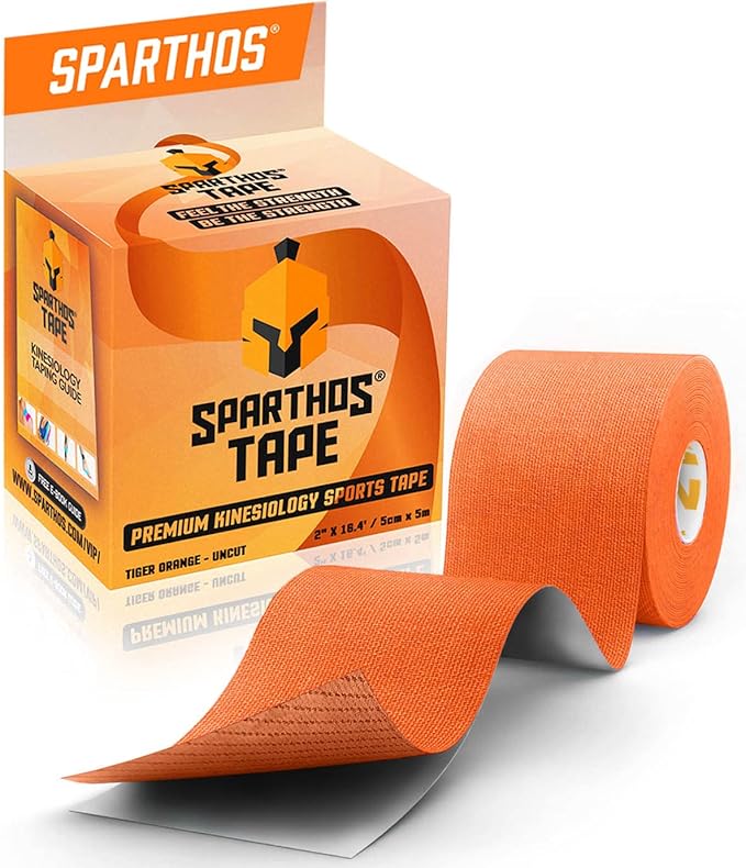 Sparthos Kinesiology Tape - Incredible Support for Athletic Sports and Recovery - Free Kinesiology Taping Guide! - Uncut 2 inch x 16.4 feet Roll