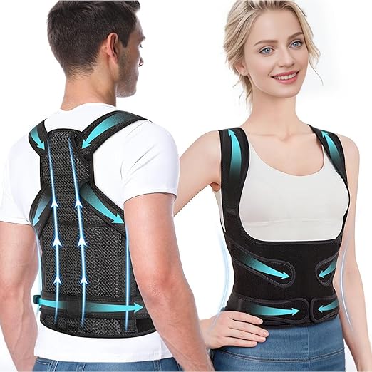 Posture Corrector for Women and Men - Adjustable Back Brace & Straightener: Ideal for Scoliosis, Hunchback Correction, Back Pain Relief, Spine Correction, Back Support, and Posture Training