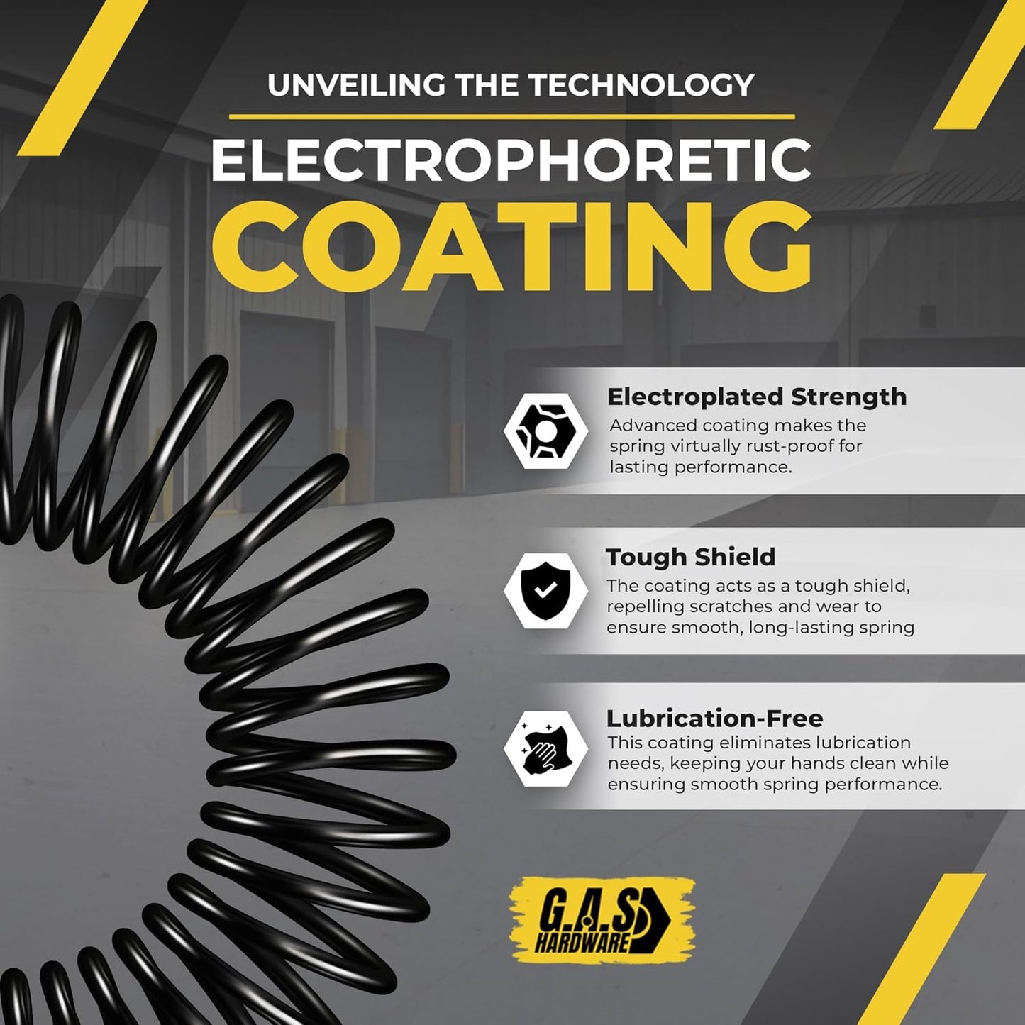 Garage Door Torsion Spring 207x2x25 Torsion Springs for Right Side of Garage Door with 1" Steel Bearing, Gloves, and Winding Bars Precision E-Coating 5-Year Warranty Minimum 30,000 Cycles (Black Cone)