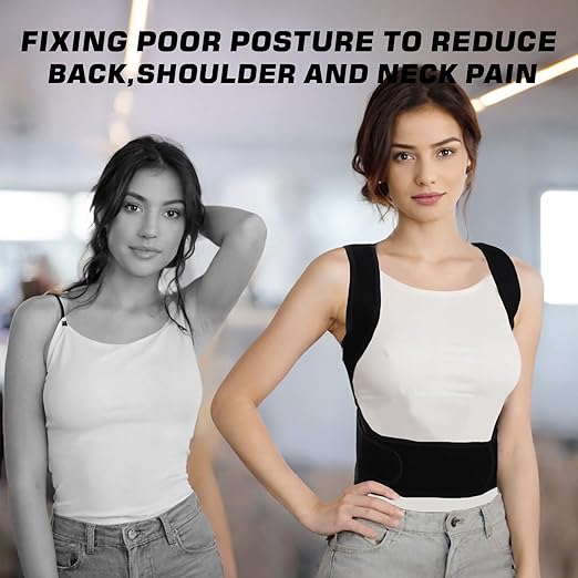 Back Brace Posture Corrector for Women and Men, Full Back Support Straps Straightener, Hunchback Improve Posture-Shoulder, Lumbar and Upper Lower Back Pain Relief (Large)