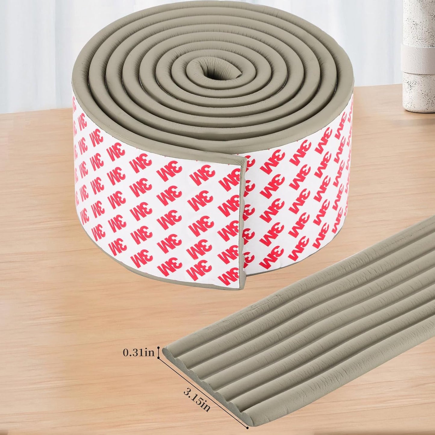 Corner Protector for Baby, Widen Edge Protector with Adhesive Backing, Baby Proofing Edge Corner Protectors Self Adhesive Furniture Corner Guard Bumper for Table, Desk, Fireplace (Gray, 6.6ft)