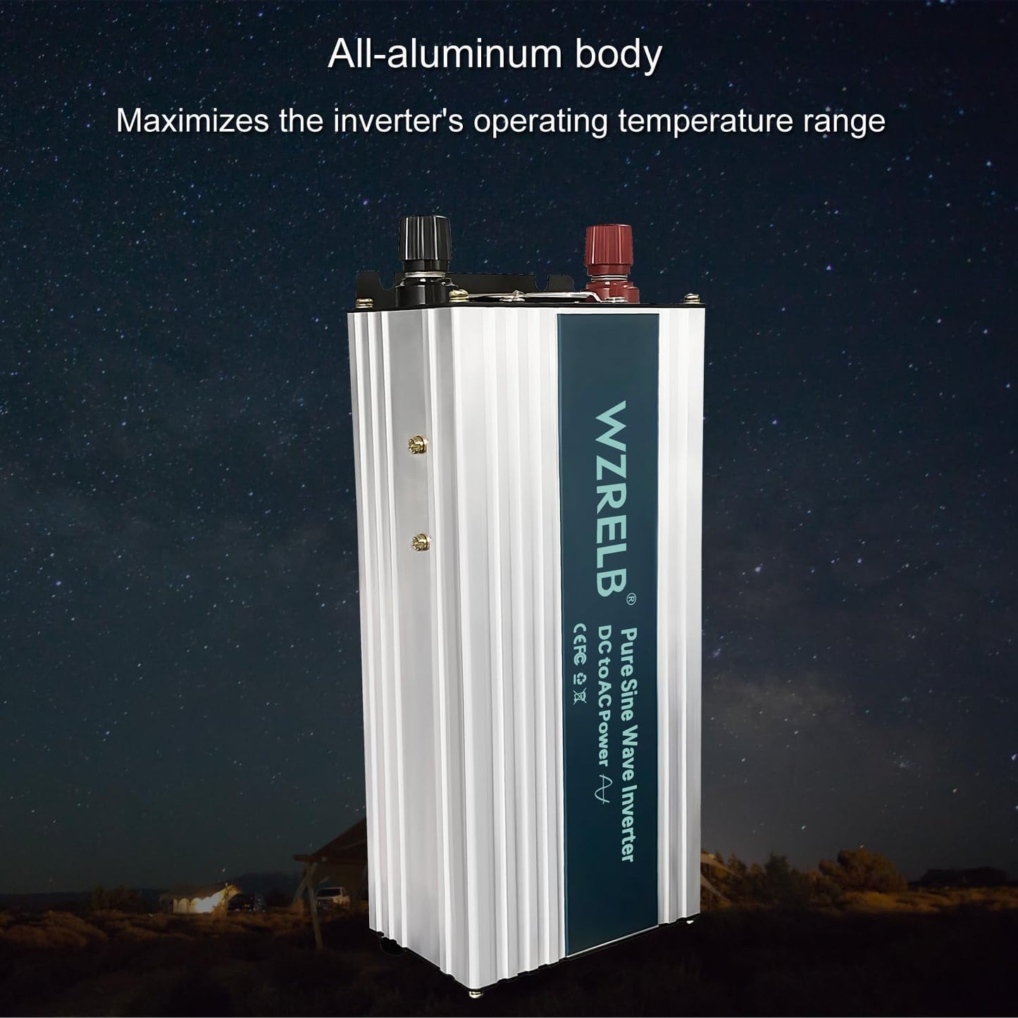 WZRELB 800W Pure Sine Wave Inverter 48V DC to 110V 120V AC,Car Power Inverter with Dual AC Outlets, LED Display,Off-Grid Portable Power Converter for Home, RV, Truck, Camping