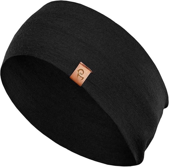 menique Dry Wide Sports Headbands for Women 100% Merino Wool Workout Accessories Wide Yoga Bandana or Scarf Multifunctional Breathable Sweatbands for Running, Cycling, Football, Fitness