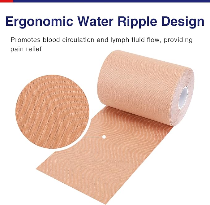 GALLOP Kinesiology Tape(2 Rolls) 4-inch Extra Wide, 16.4ft Each - Premium Elastic Muscle Support Tape (Beige（2 Roll + Bandage Scissors）)
