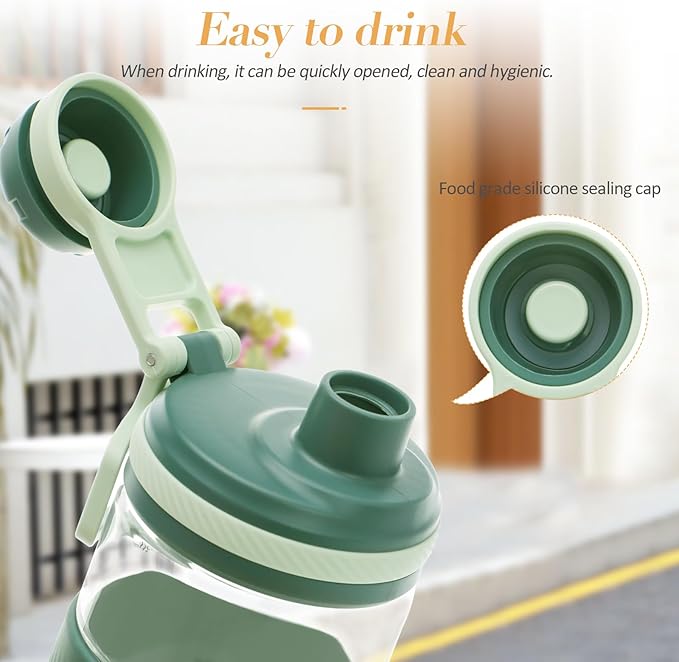 Shaker Bottle for Protein Mixes - Super Creamy Fitness Protein Shakes, 650ml/23oz - Durable, Leak-Proof (Green)