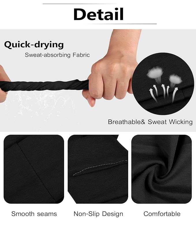 8 Pack Headbands for Women Non Slip - Stylish Sports Hair Bands for Women's Hair - Soft Cotton Cloth Stretchy Headbands for Women for Yoga, Outdoor Exercise Running