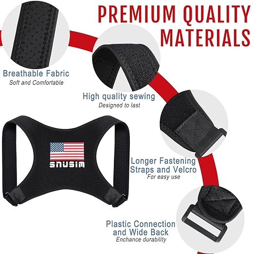 Posture Corrector Upper Back Brace Neck Shoulder Back Support Brace Pain Relief Belt for Women Men Braces Spine Straightener Breathable (Chest sizes from 28" to 50")