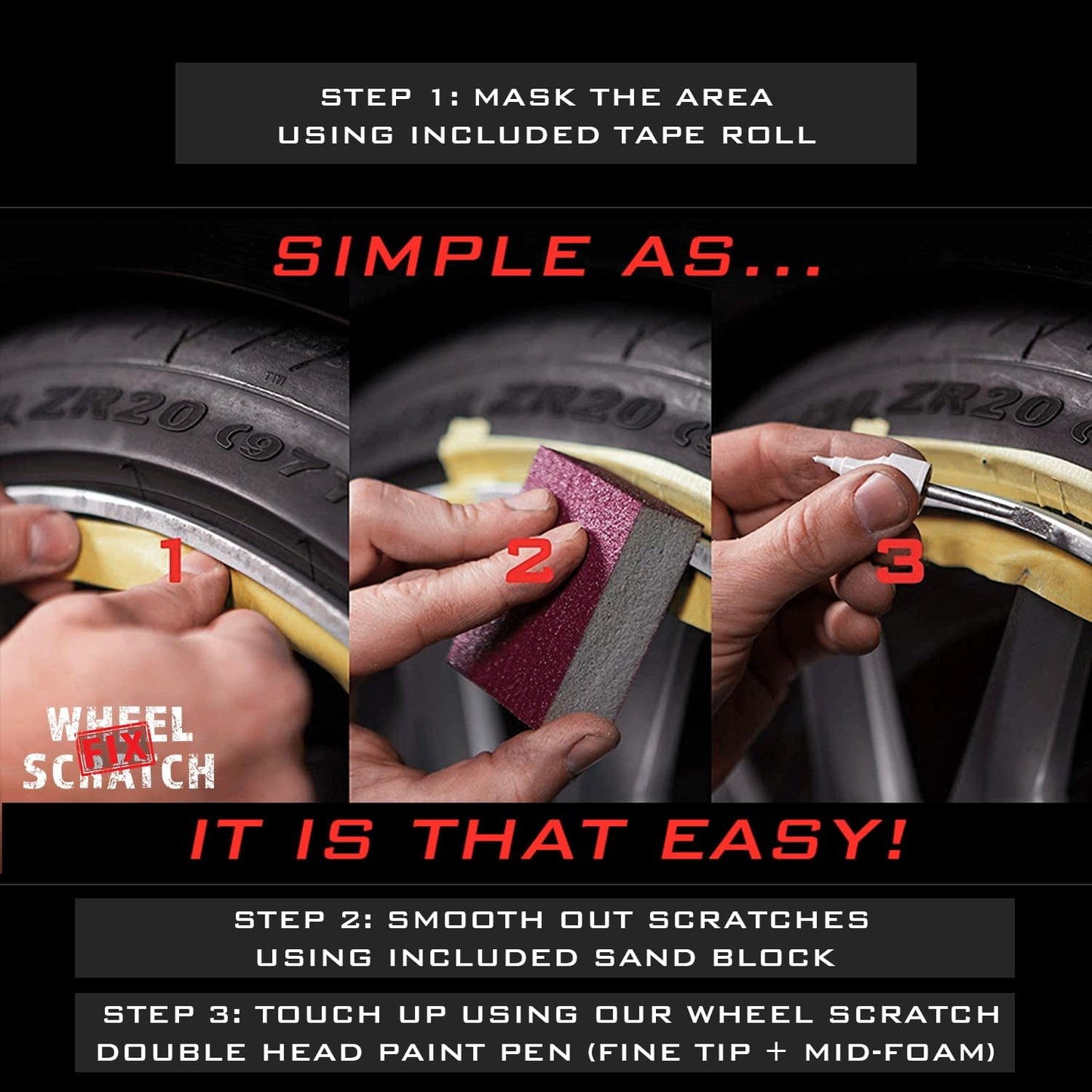 Gray Rim Touch Up Paint, Car Wheel Scratch Repair, Wheel Touch Up Paint Pen, curb rash repair, curb rim repair, Rim Alloy Gray Wheel Paint (Anthracite Pen Only)