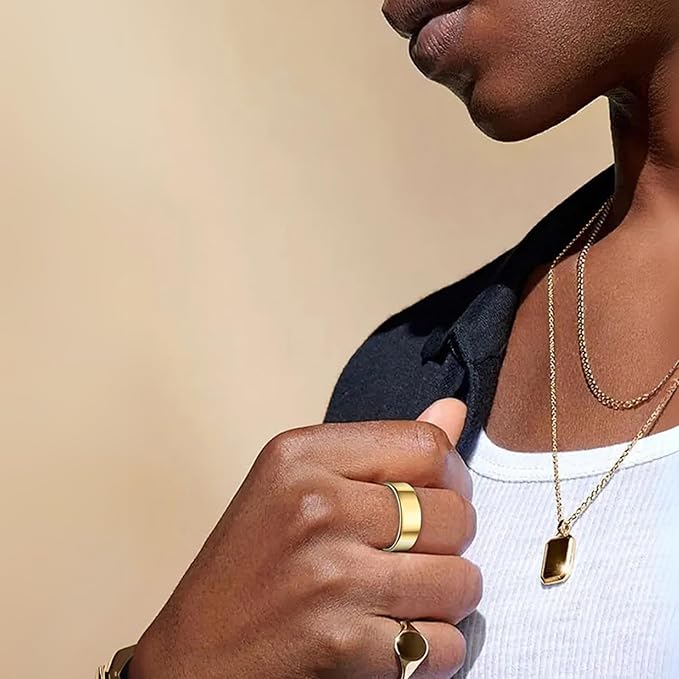 Smart Wellness Ring, Stylish Fitness Tracker with Heart Rate, Blood Oxygen, Blood Pressure, Sleep & Step Monitor. IP68 Waterproof, No Subscription, iOS & Android Compatible (Gold, 11)