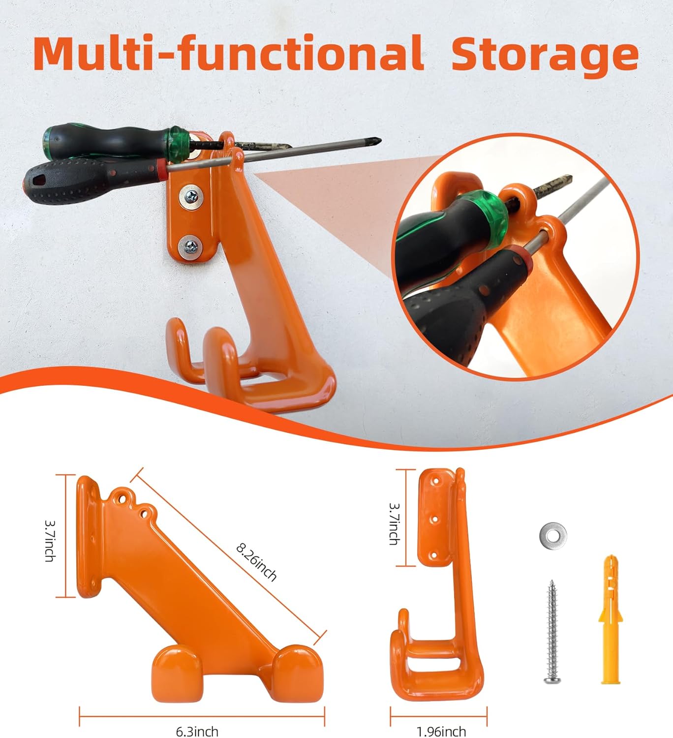 Chainsaw Hanger, 4 Pack Chainsaw Wall Mount, Heavy Duty Chainsaw Holder, Garage Organization Garage Storage Shed Organizer Mounted Chainsaw Rack