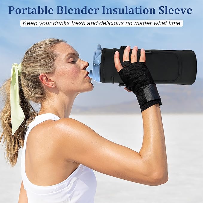 Storage Sleeve Bag for Ninja Blast Portable Blender with Shoulder Strap and Accessory Pocket Compatible with Ninja BC151NV/BC51NV/BC151BK/BC151CR/BC151EM/BC151PR/BC151WH Blast Portable Blender(Black)