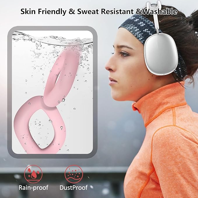 for AirPods Max EarPad Case, EarCups Cover Protector, Soft Silicon EarPad Cover for AirPods Max, Anti-Scratch No-Yellow Sweatproof Washable - Pink