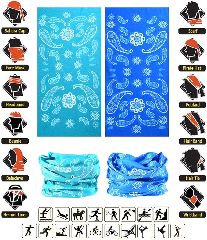 Headband Neck Gaiter Head Wrap Headwear Face Mask Magic Scarf Bandana for Men and Women