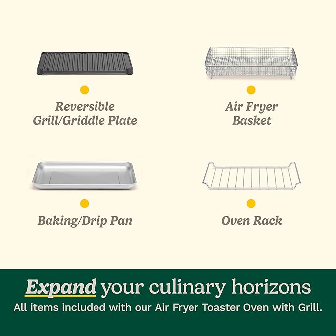 Cuisinart Air Fryer Toaster Oven with Grill, 1800W 8-1 Air Fryer Oven with Bake, Convection Bake, Grill, Broil and Warm Options, Large Capacity, 60-Minute Timer, TOA-70W, White