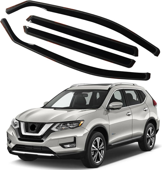 4PCS in Channel Rain Guards for 2014-2020 Nissan Rogue S SV SL, Durable Window Visors Wind Deflectors, Vent Shades Shield, 2014 2015 2016 2017 2018 2019 2020