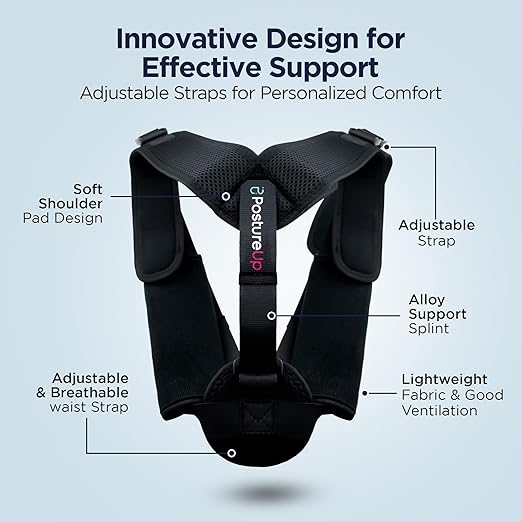 Posture Corrector Back Support Brace for Women & Men, Fully Adjustable Clavicle Brace for Upper Back Pain Relief, Invisible Thoracic Breathable Upper Spine Support and Hunching- Washable