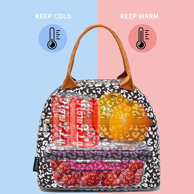 FlowFly Insulated Lunch Cooler Bag - Tote Bag Organizer for Women/Men, Cow