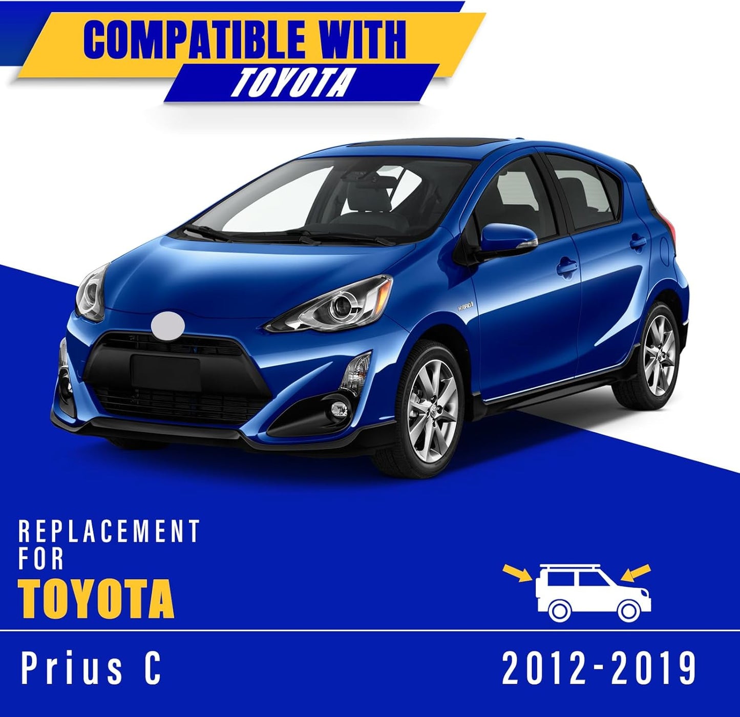 3 wipers Replacement for 2012-2019 Toyota Prius C, Windshield Wiper Blades Original Equipment Replacement - 28"/14"/8" (Set of 3) U/J HOOK