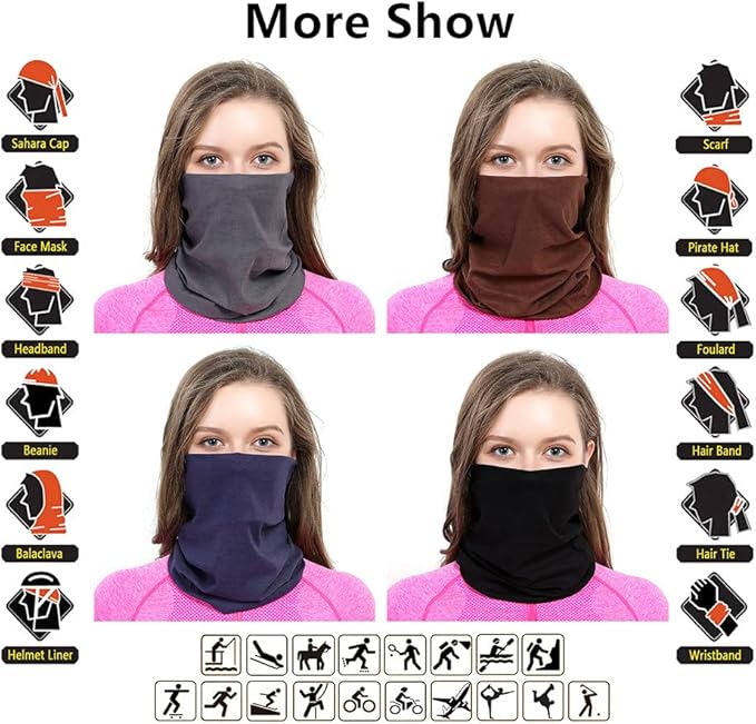 Headband Neck Gaiter Head Wrap Headwear Face Mask Magic Scarf Bandana for Men and Women