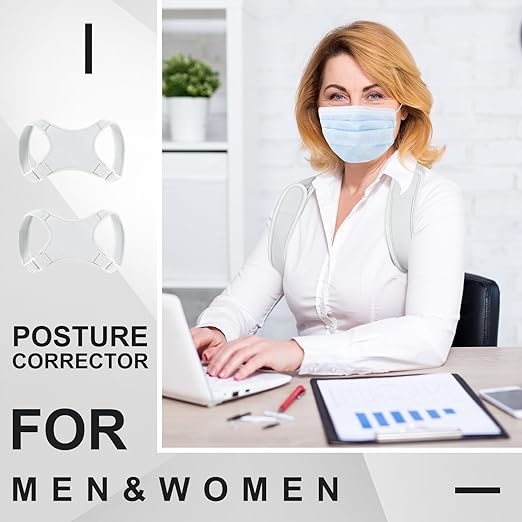 Posture Corrector for Women and Men, Adjustable Posture Back Brace Shoulder Brace, Discreet Under Clothes Design Back Support, Back Pain Relief for Improved Neck Support(Gray)