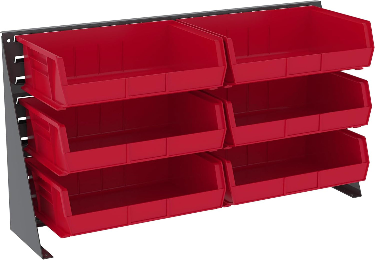 Akro-Mils 98636 Heavy Duty Steel Louvered Panel Standing Work Bench Storage Rack Garage Organizer for Mounting AkroBin Storage Bins, 36-Inch L x 8-Inch W x 20-Inch H, Grey