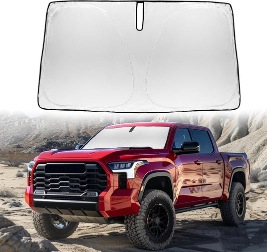 Custom Fit Tundra 2021 Windshield Sun Shade Window Sunshade for 2007-2020 Toyota Tundra Windshield Cover Limited SR5 Platinum TRD Pro Pickup Sun Visor UV Protector Heat Shield Truck Car Accessories