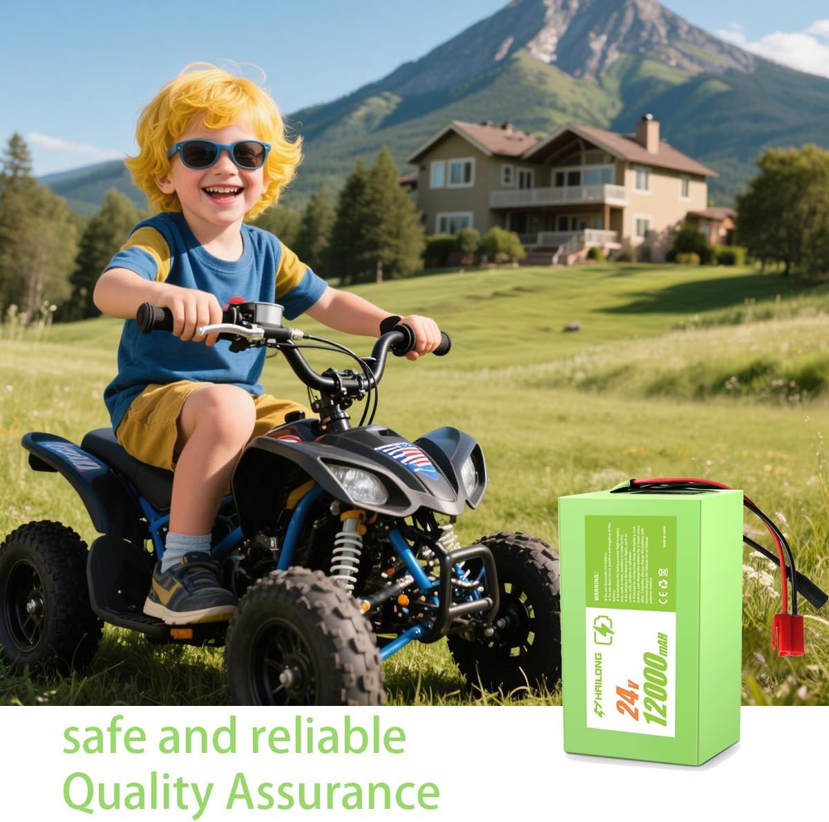 24V 12Ah Battery & Charger Kit for Kids Ride-On Cars | Compatible with 24V Torex UTV 4X4 & Electric ATVs | 7S4P 29.4V with Safety Harness & Red Plug (Flex 24V12Ah 20hr)